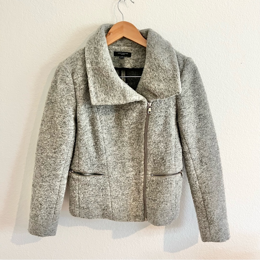 Ann Taylor Wool Blend Wrap Zipper Coat Sz SP
